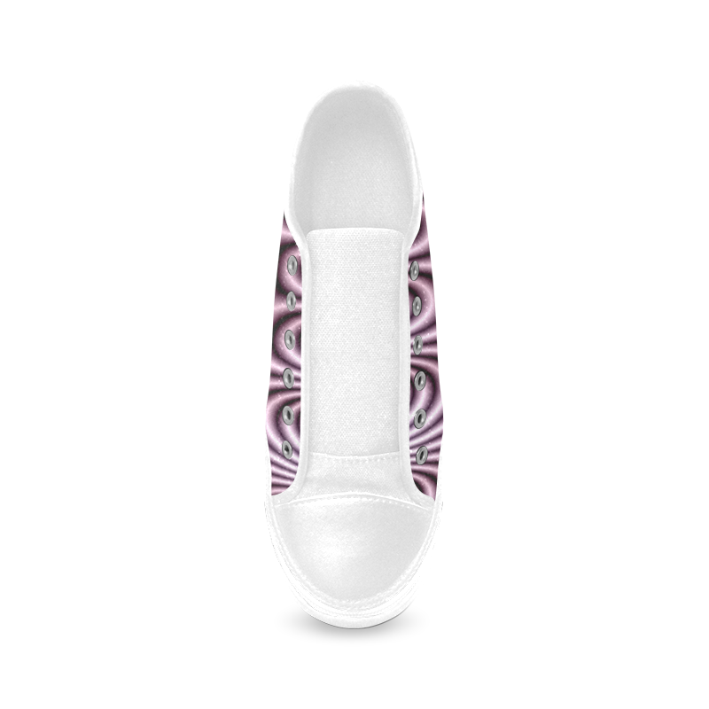 Soft Lilac Fractal Women's Canvas Zipper Shoes/Large Size (Model 001)