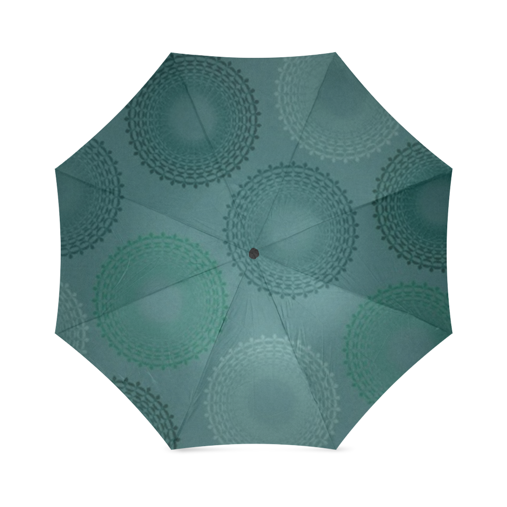 Jaded Teal Lace Doily Foldable Umbrella (Model U01)