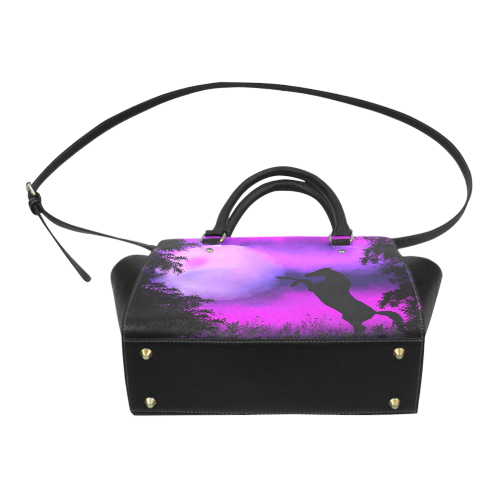 Purple sky with horse Classic Shoulder Handbag (Model 1653)