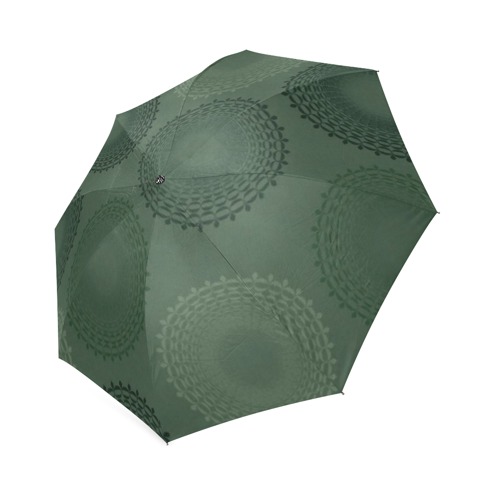 Camouflage Olive Green Lace Doily Foldable Umbrella (Model U01)