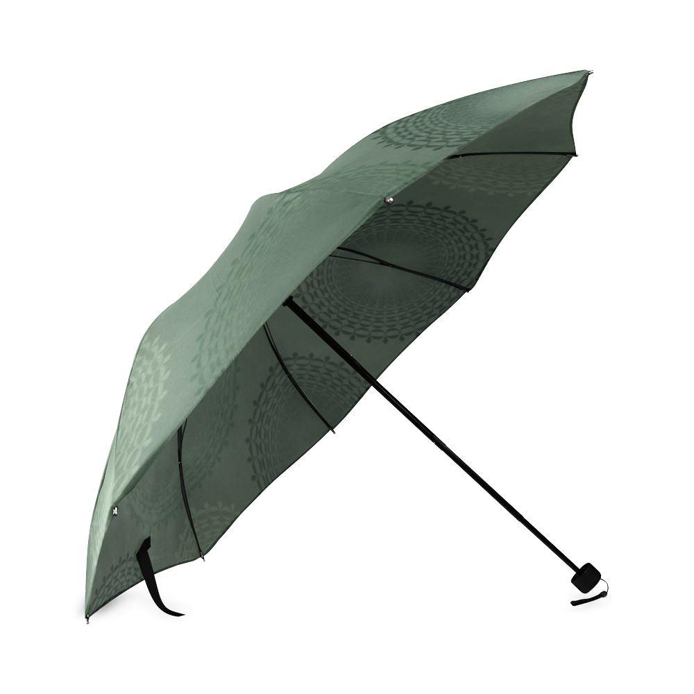 Camouflage Olive Green Lace Doily Foldable Umbrella (Model U01)