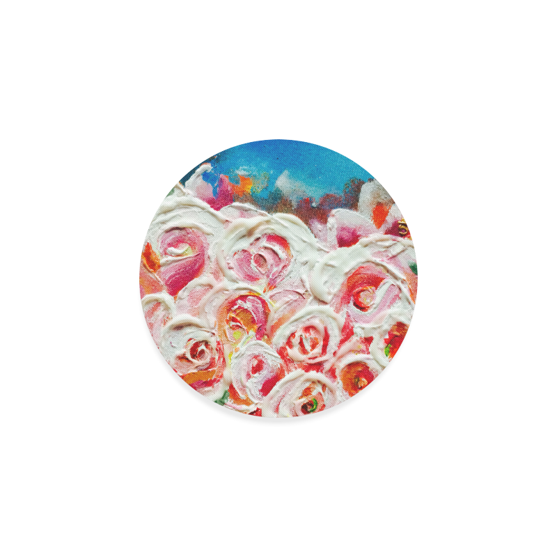 Roses on Fire Round Coaster