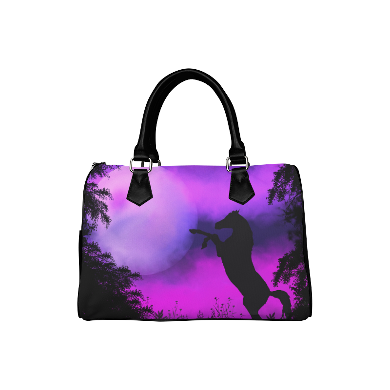 Purple sky with horse Boston Handbag (Model 1621)