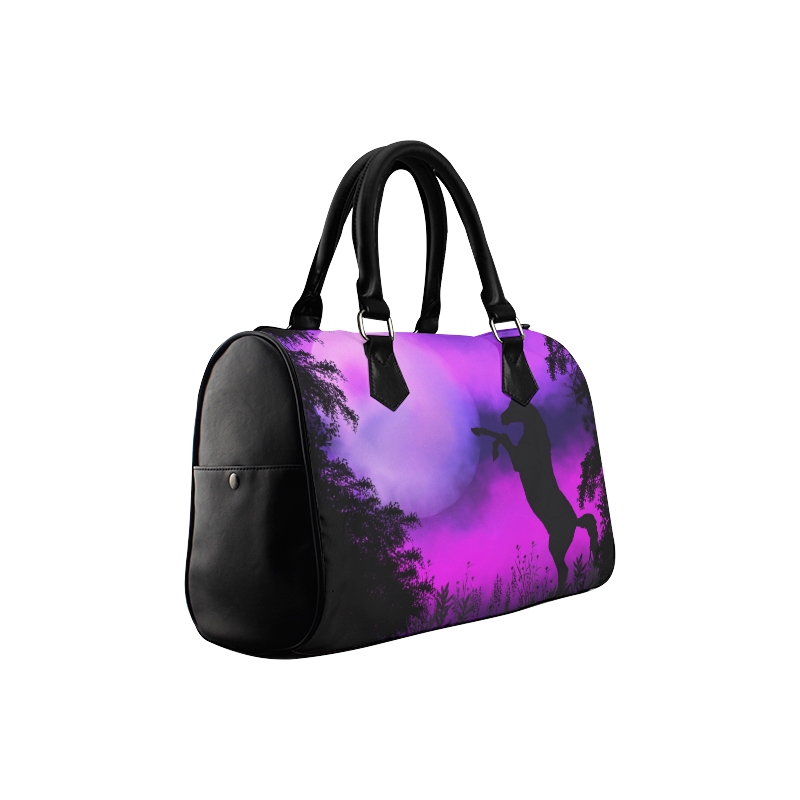 Purple sky with horse Boston Handbag (Model 1621)