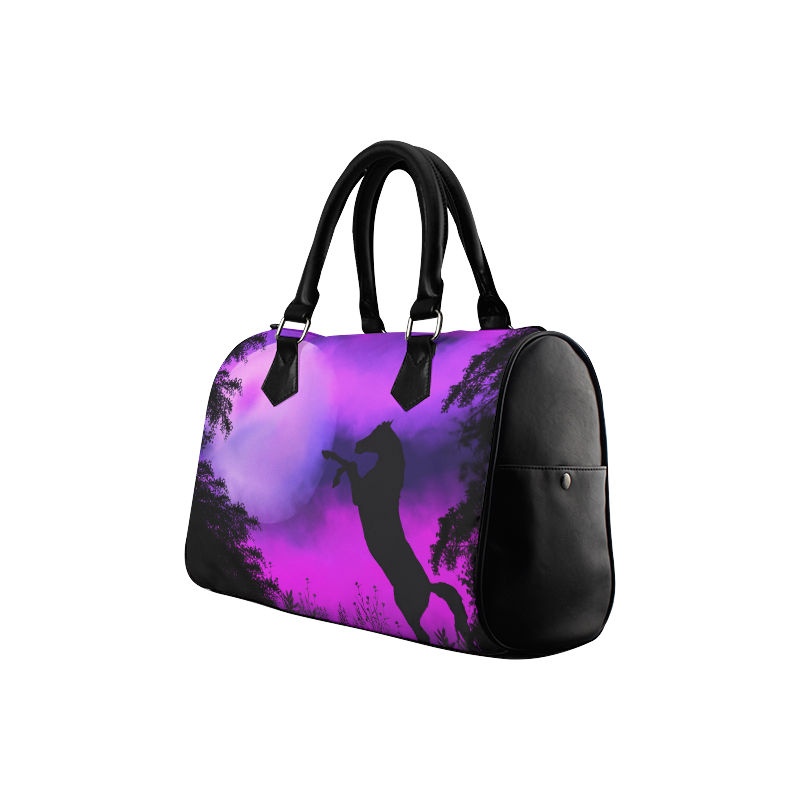 Purple sky with horse Boston Handbag (Model 1621)