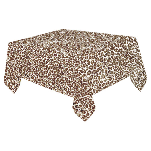Snow Leopard Cotton Linen Tablecloth 52"x 70"