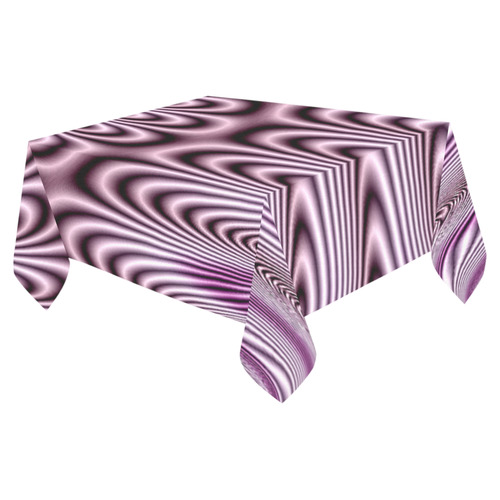 Soft Lilac Fractal Cotton Linen Tablecloth 52"x 70"