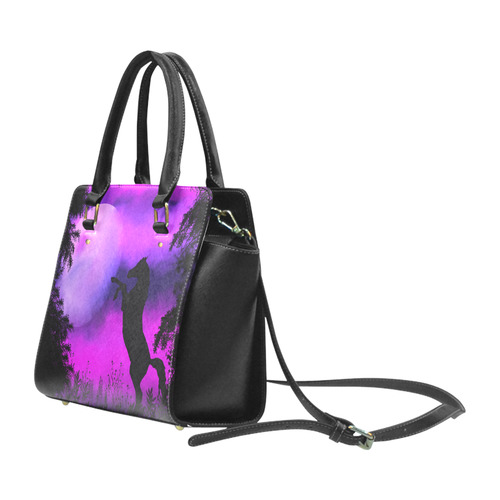 Purple sky with horse Classic Shoulder Handbag (Model 1653)