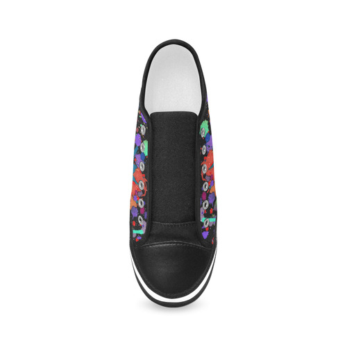 CRAZY multicolored SPLASHES / SPLATTER / SPRINKLE Women's Canvas Zipper Shoes/Large Size (Model 001)