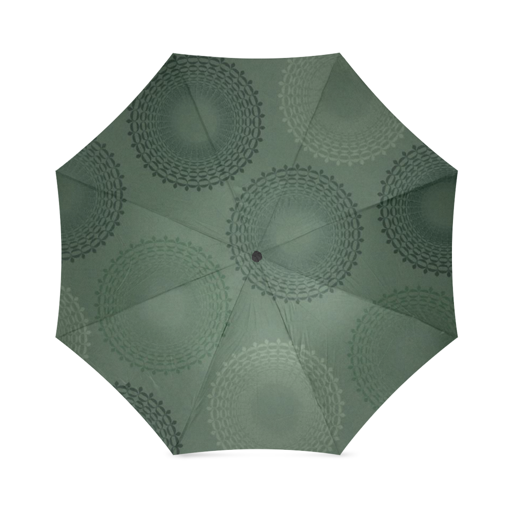 Camouflage Olive Green Lace Doily Foldable Umbrella (Model U01)