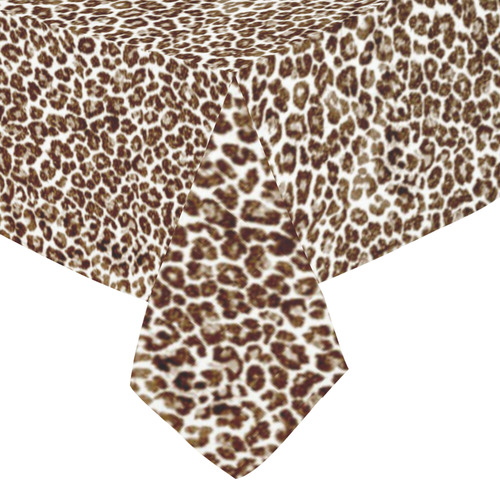 Snow Leopard Cotton Linen Tablecloth 52"x 70"