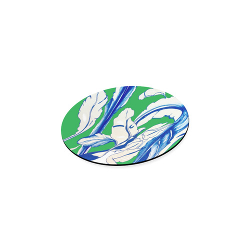 Blue Succulent green saint pattys Round Coaster