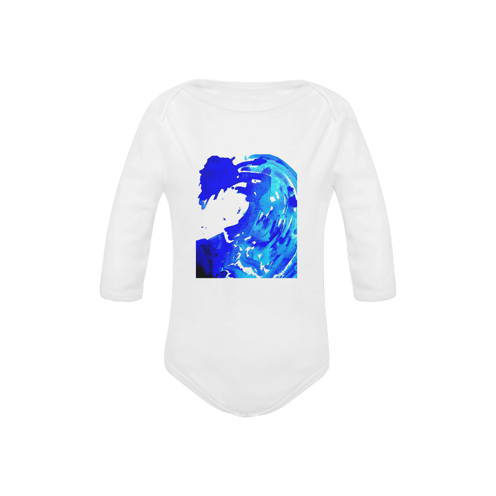 save the water watercolor Baby Powder Organic Long Sleeve One Piece (Model T27)