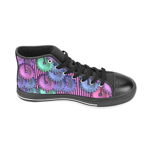 candy gears Men’s Classic High Top Canvas Shoes /Large Size (Model 017)