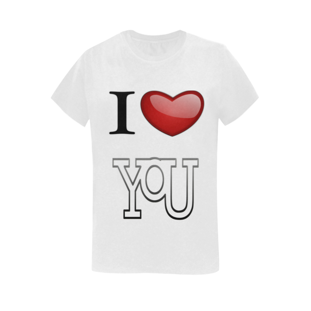 I Love You Women's T-Shirt in USA Size (Two Sides Printing)
