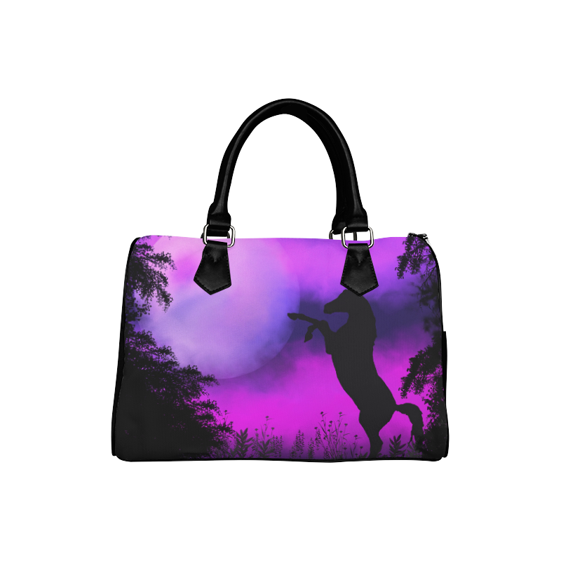 Purple sky with horse Boston Handbag (Model 1621)