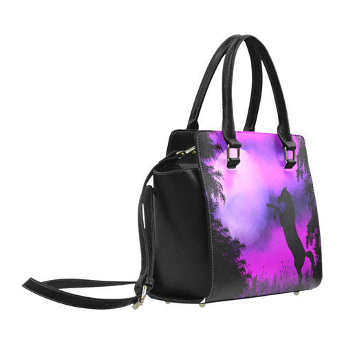 Purple sky with horse Classic Shoulder Handbag (Model 1653)