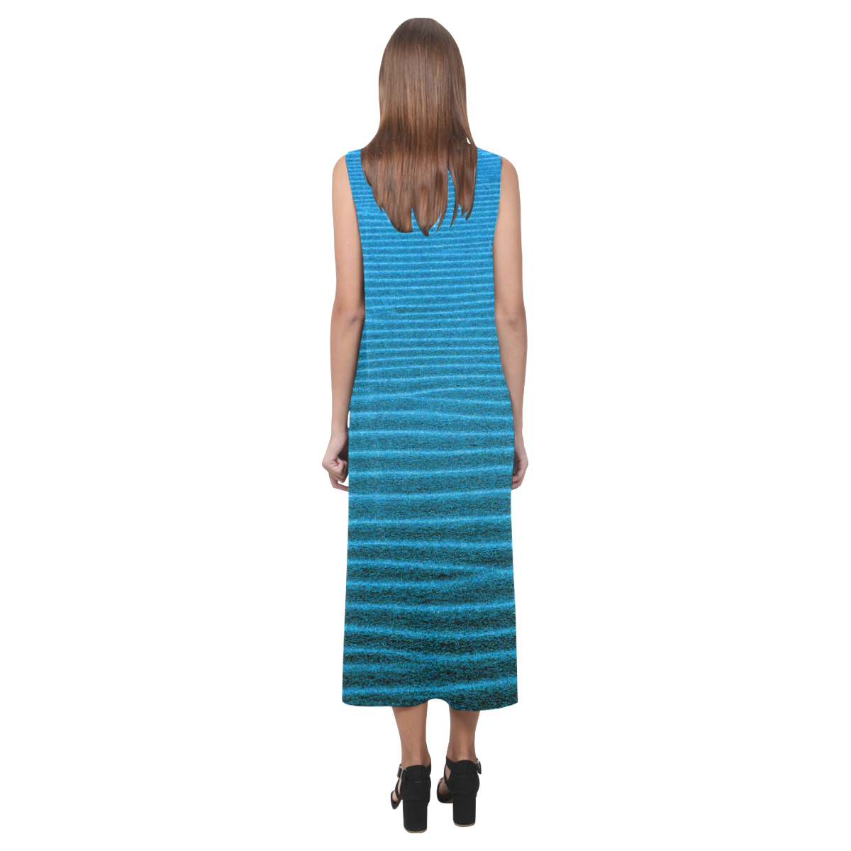 blue sand Phaedra Sleeveless Open Fork Long Dress (Model D08)