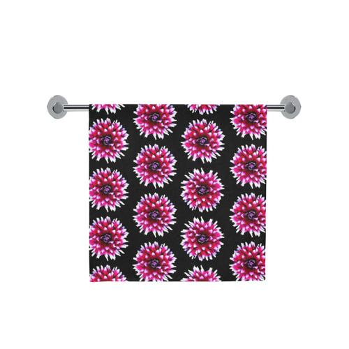 Dahlias Pattern in Pink, Red Bath Towel 30"x56"