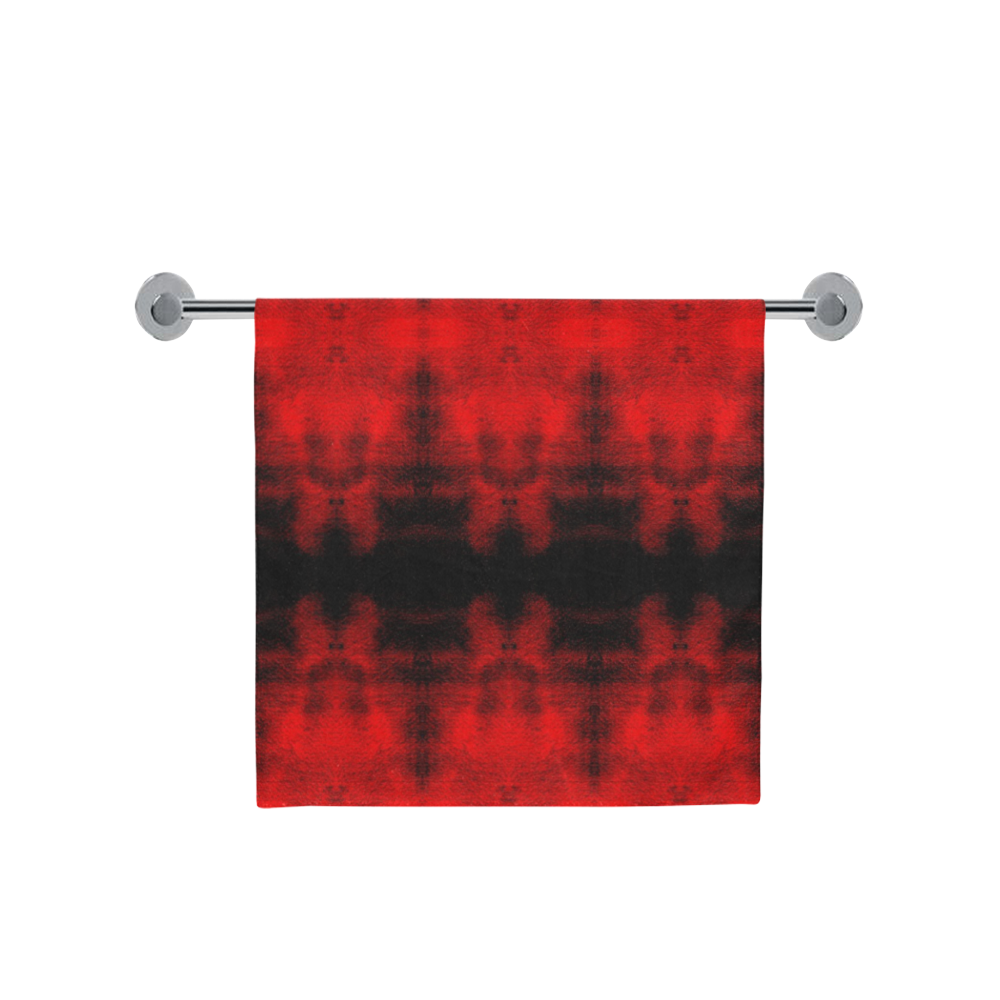 Red Black Gothic Pattern Bath Towel 30"x56"