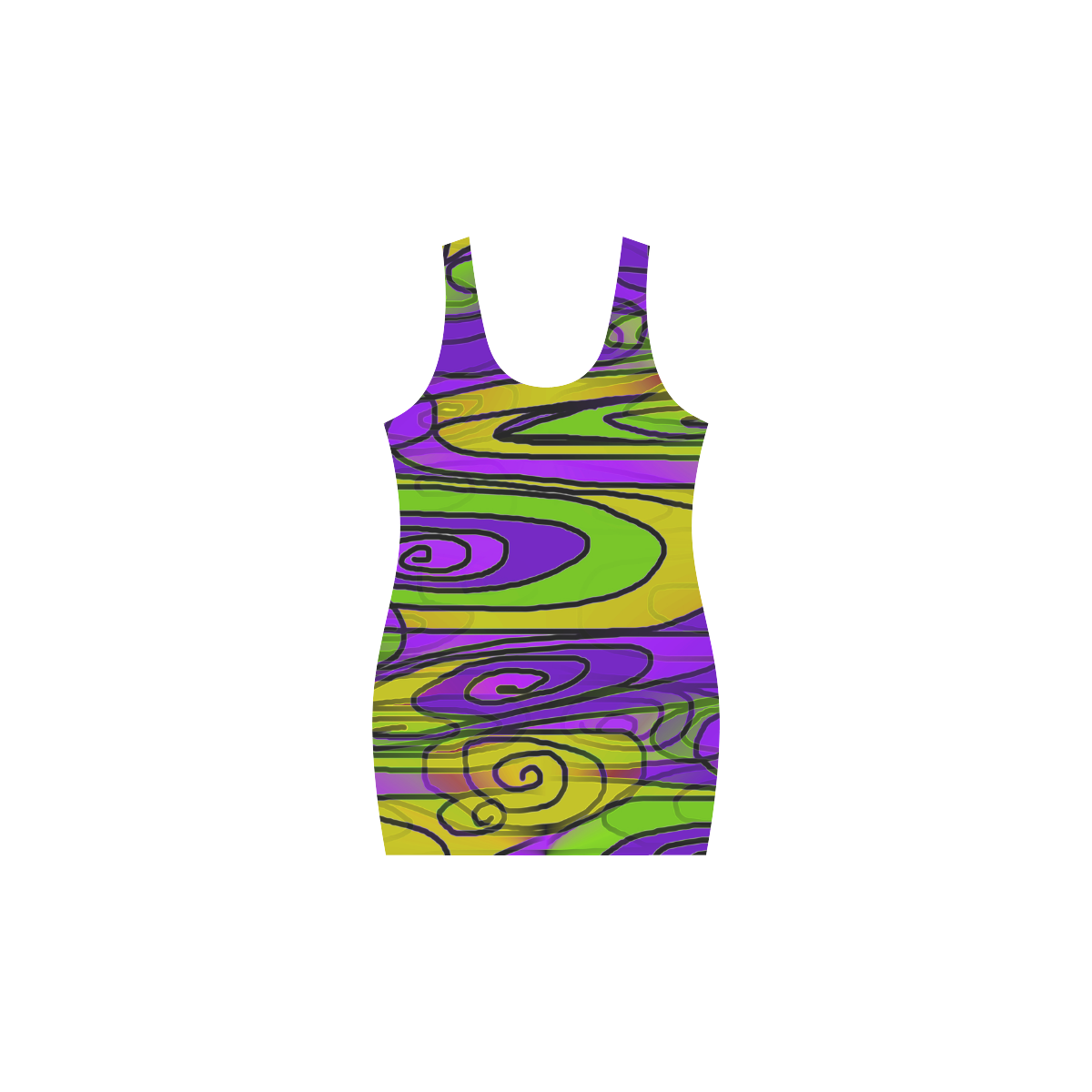 Purple Lime Mod Podge Medea Vest Dress (Model D06)