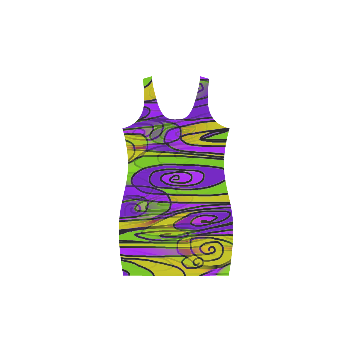 Purple Lime Mod Podge Medea Vest Dress (Model D06)