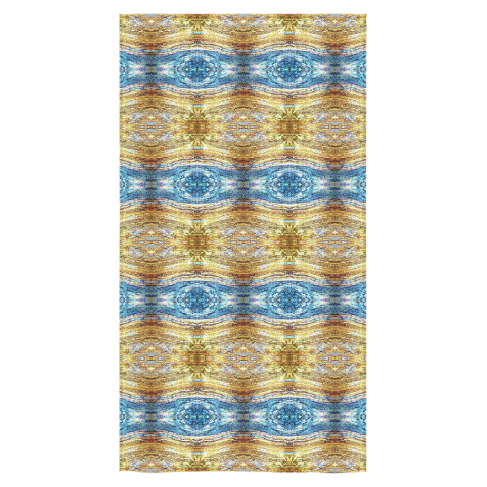 Gold and Blue Elegant Pattern Bath Towel 30"x56"