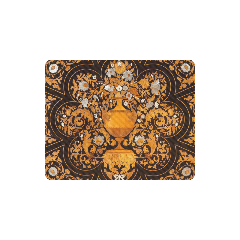 Antique Italian Floral Marquetry Pattern Rectangle Mousepad