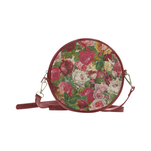 Floral Chintz Roses Pattern by ArtformDesigns Round Sling Bag (Model 1647)