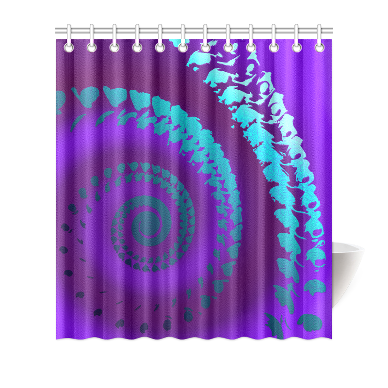 shell print Shower Curtain 66"x72"