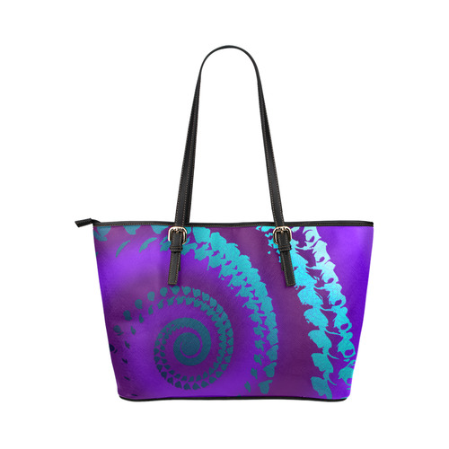 shell print Leather Tote Bag/Large (Model 1651)