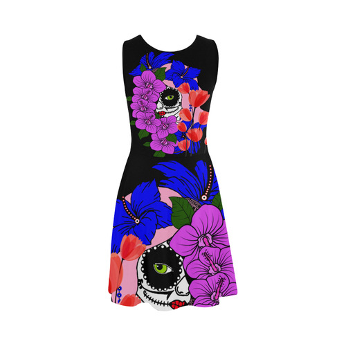 sugar skull n flowers Atalanta Sundress (Model D04)