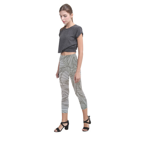 Gray Zentangle Capri Legging (Model L02)