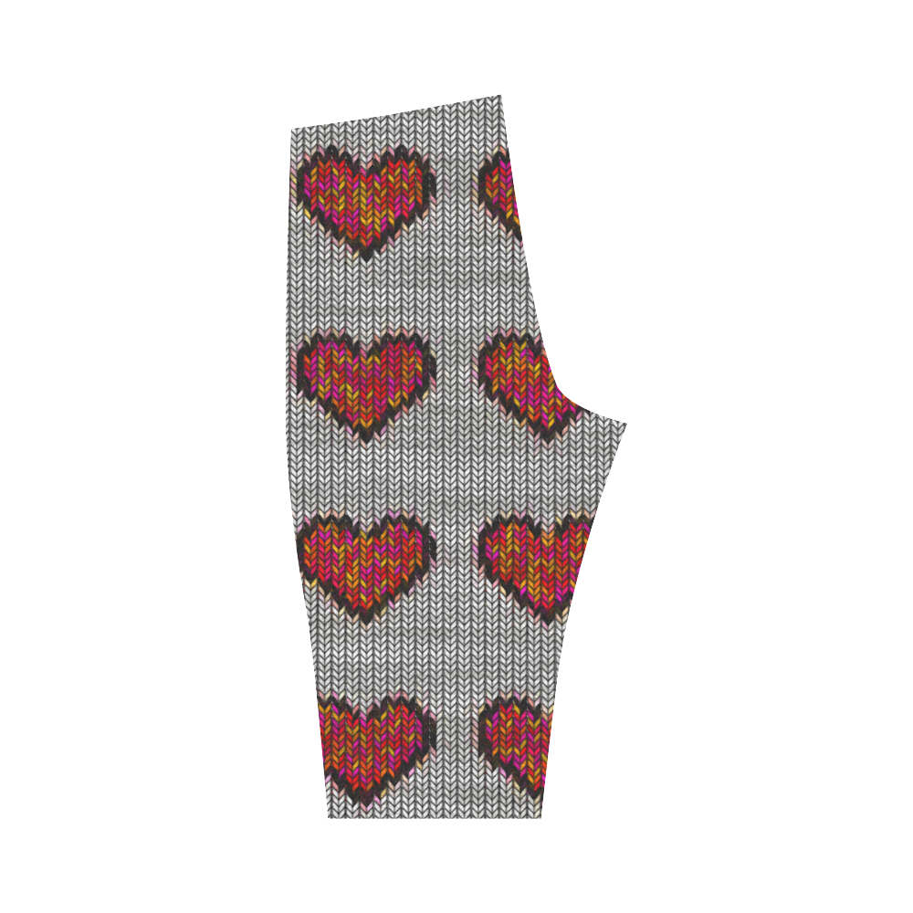 heart pattern Hestia Cropped Leggings (Model L03)