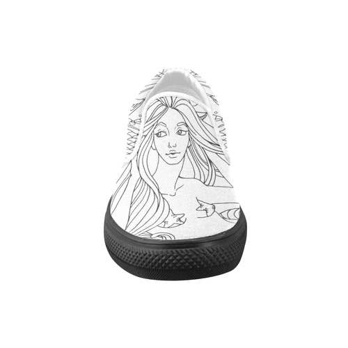 littlemermaid2 Women's Unusual Slip-on Canvas Shoes (Model 019)