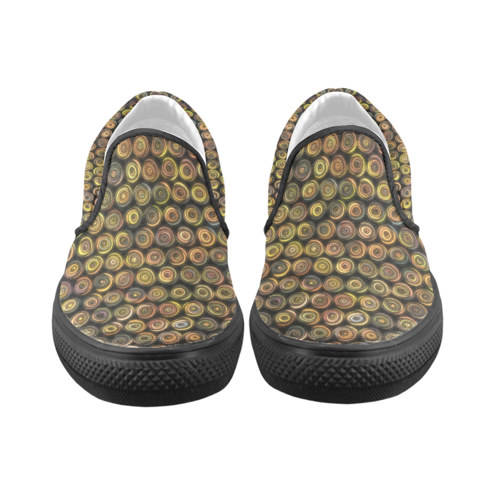 glowing pattern F Men's Unusual Slip-on Canvas Shoes (Model 019)