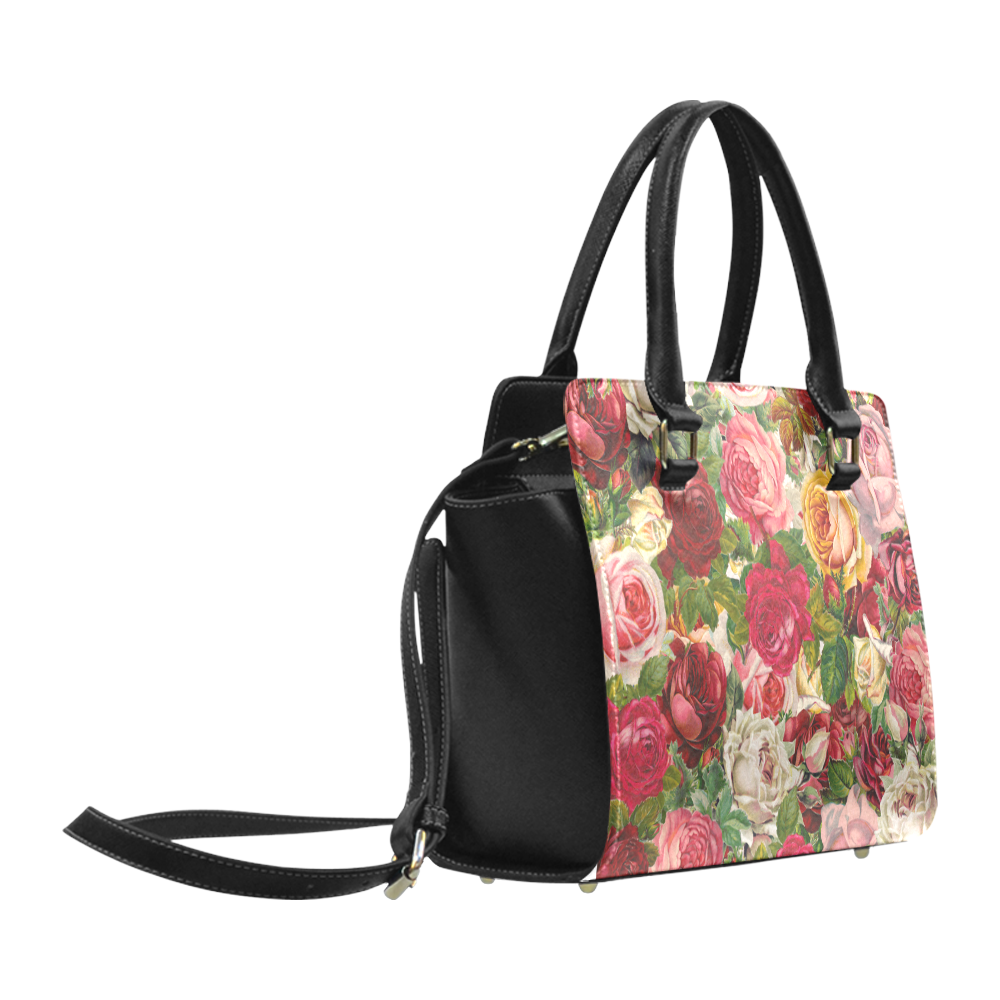 Floral Chintz Roses Pattern by ArtformDesigns Classic Shoulder Handbag (Model 1653)