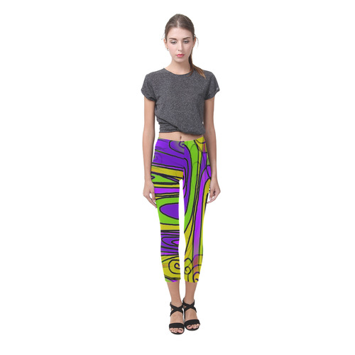 Purple Lime Mod Podge Capri Legging (Model L02)