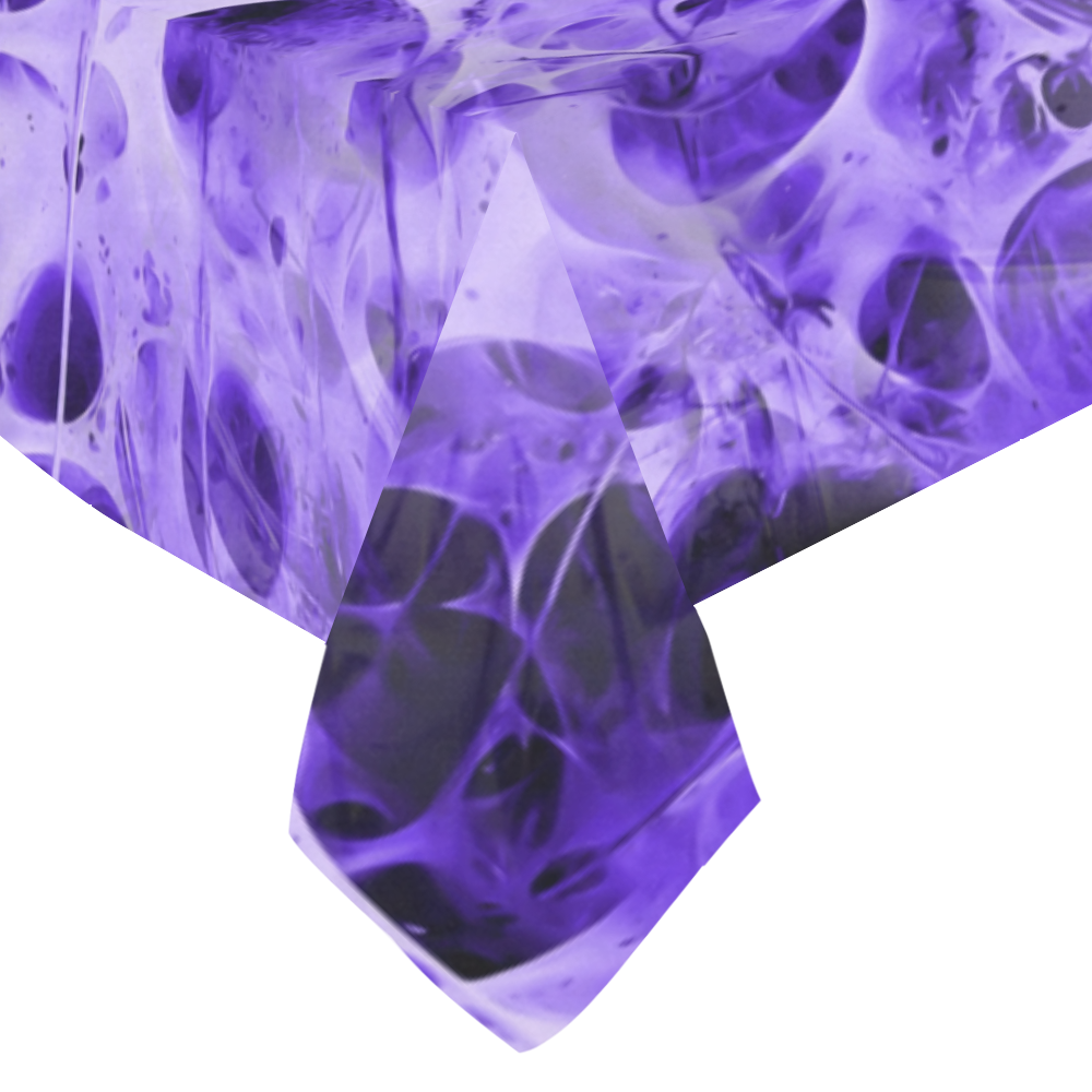 SPIDER WEB fractal - violet black Cotton Linen Tablecloth 60"x 84"