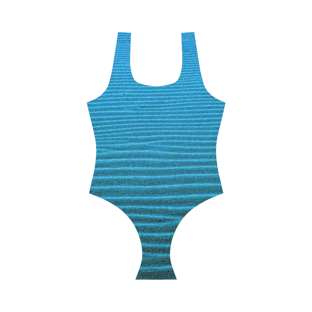 blue sand Vest One Piece Swimsuit (Model S04)