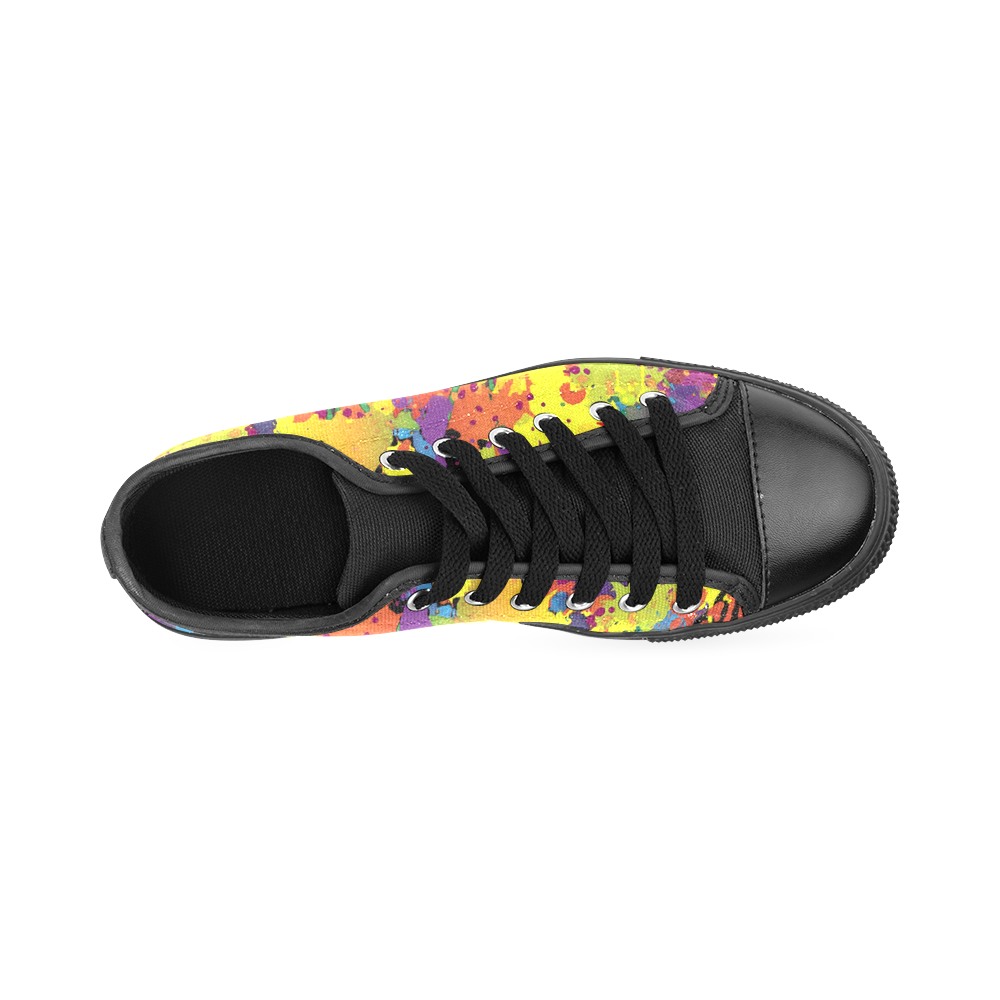 CRAZY multicolored double running SPLASHES Men's Classic Canvas Shoes/Large Size (Model 018)