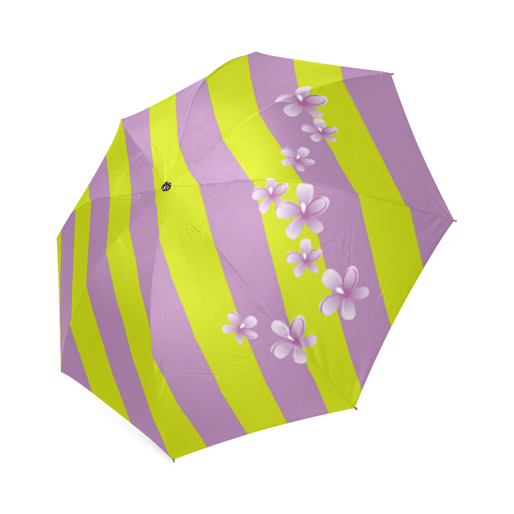Lavender Stripes Foldable Umbrella (Model U01)