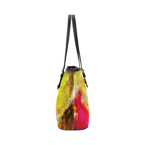 butterfly impressionism Leather Tote Bag/Small (Model 1651)