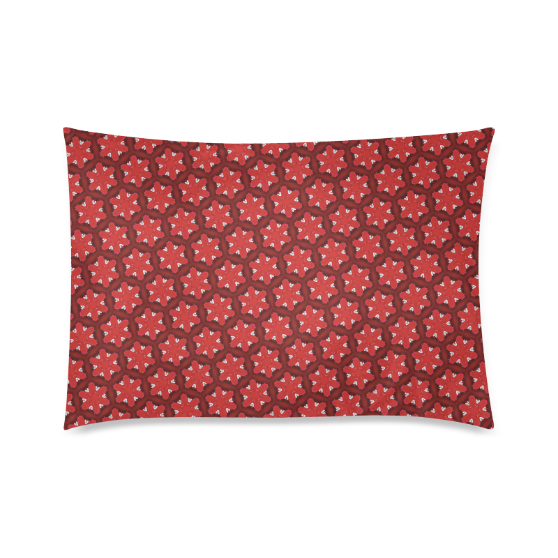 Red Passion Floral Pattern Custom Zippered Pillow Case 20"x30"(Twin Sides)
