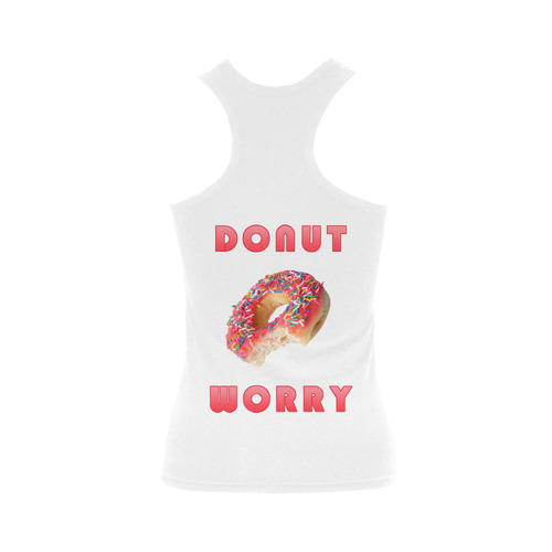 Funny Red Donut - Don't Worry Women's Shoulder-Free Tank Top (Model T35)