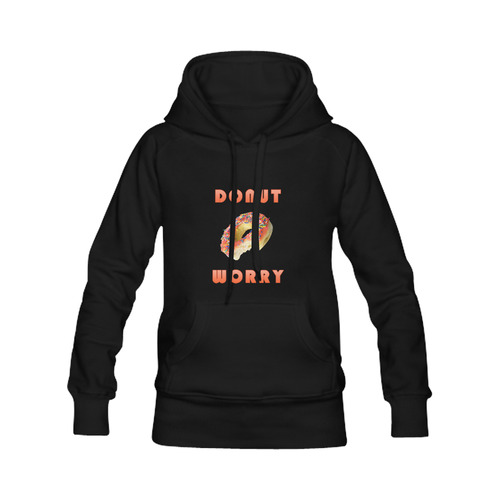 Funny Orange Donut - Don't Worry Women's Classic Hoodies (Model H07)