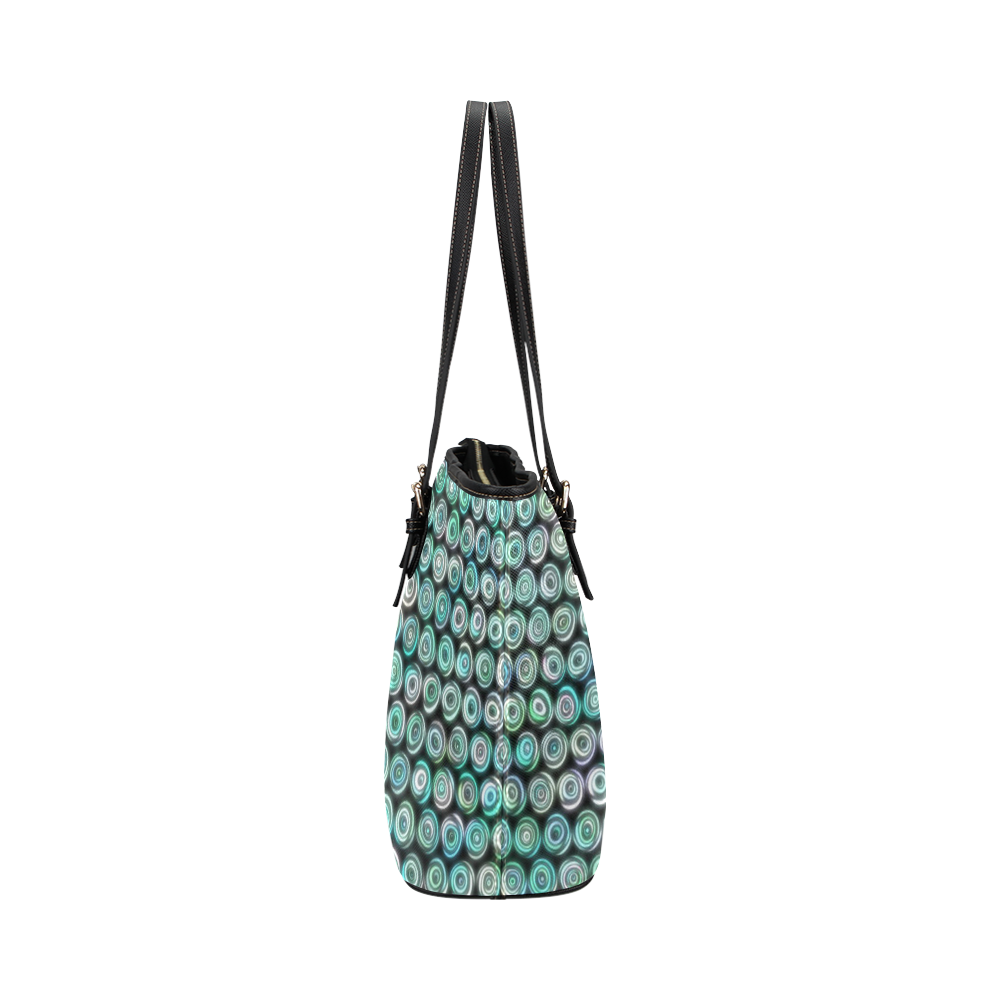 glowing pattern C Leather Tote Bag/Large (Model 1651)