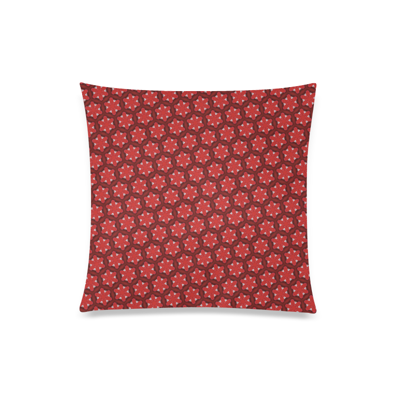 Red Passion Floral Pattern Custom Zippered Pillow Case 20"x20"(Twin Sides)