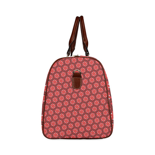 Red Passion Floral Pattern Waterproof Travel Bag/Large (Model 1639)