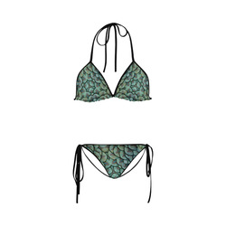 Elegant Peacock Feathers Kaleidoscope Custom Bikini Swimsuit